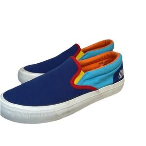 Aldi Gear Shoes Womens 8 Slip On Sneakers Multicolor Canvas Comfort Casual Novel